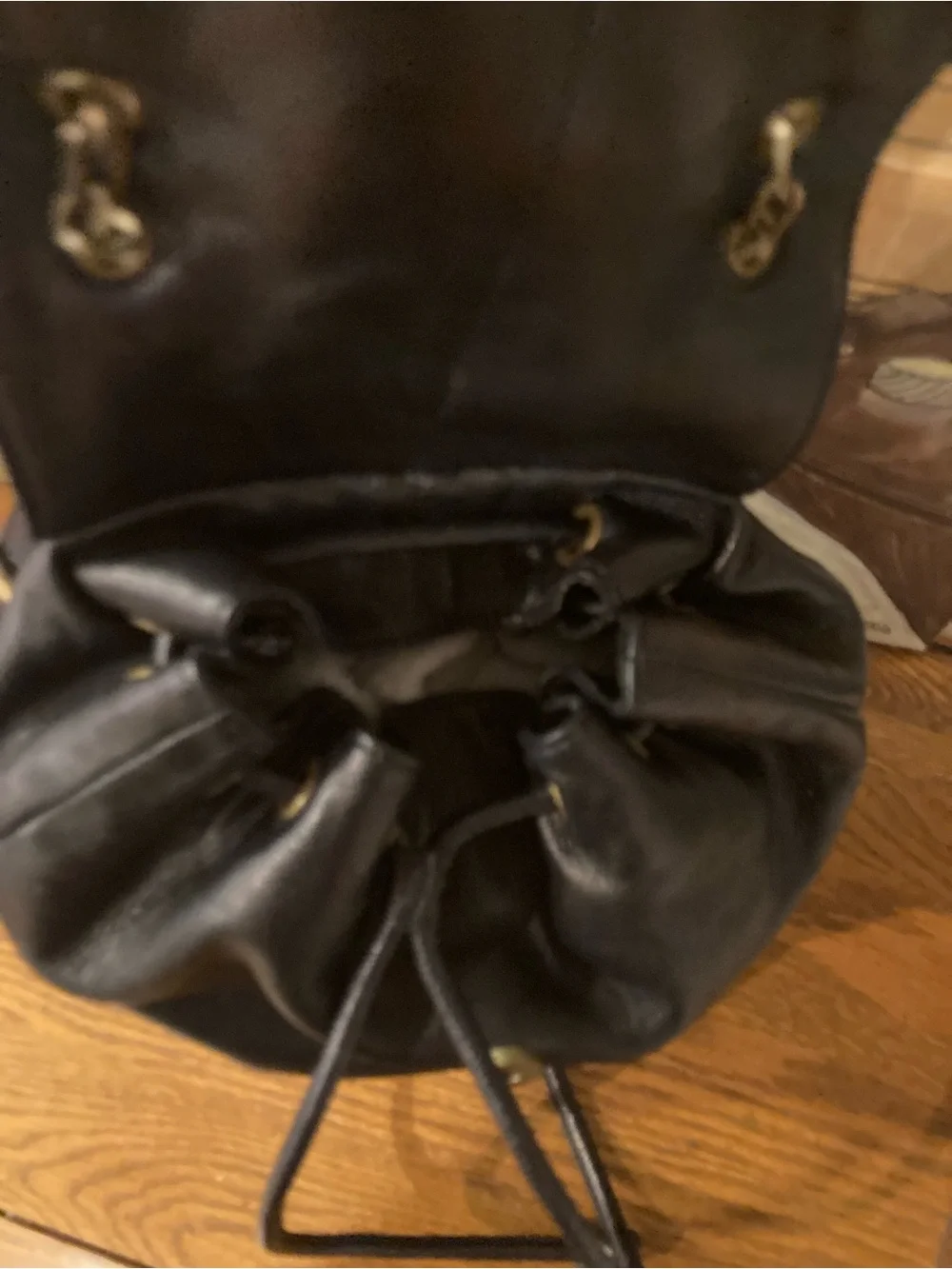 Frye Jade Studded Leather Convertible Leather Backpack with Chain Strap Black